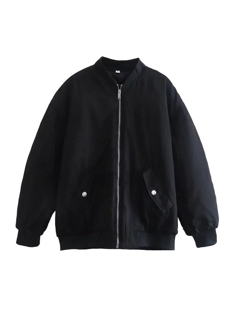 Chaqueta Bomber Mujer Oversize Ajuste Holgado