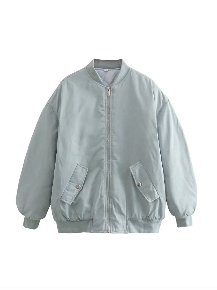 Chaqueta Bomber Mujer Nylon Ajuste Extragrande