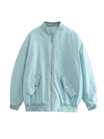 Chaqueta Bomber Mujer Nylon Ajuste Extragrande