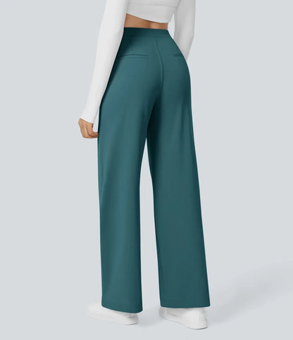 Pantalones Mujer Talle Alto Pierna Ancha Corte Amplio