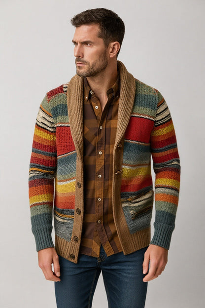 Chaqueta Hombre de Plumón Diseño de Rayas Ajuste Regular