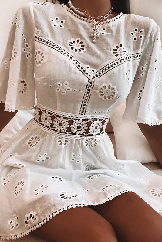 Vestido corto mujer estilo bohemio Ibiza fluido