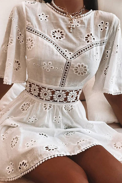 Vestido corto mujer estilo bohemio Ibiza fluido