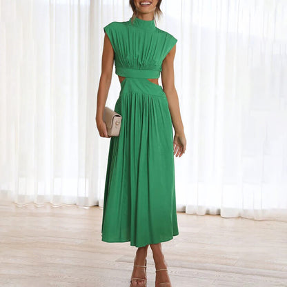 Vestido Mujer Cuello Alto Corte en Cintura Ajustado - Mavetta