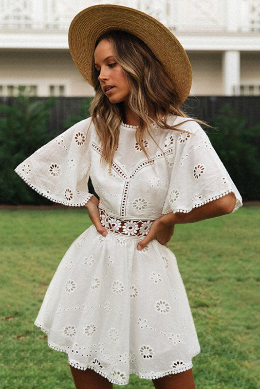 Vestido corto mujer estilo bohemio Ibiza fluido - Mavetta