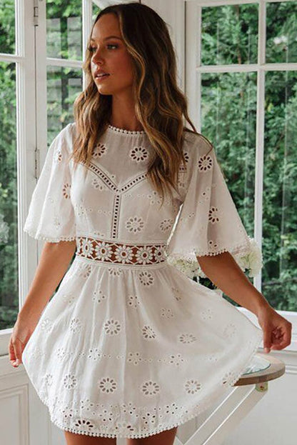 Vestido corto mujer estilo bohemio Ibiza fluido