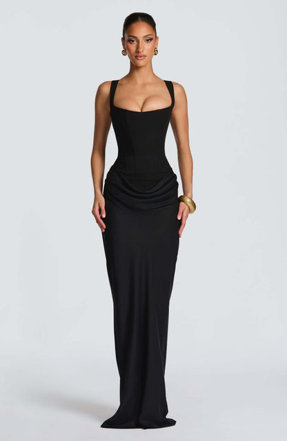 Vestido Largo Mujer Ajustado Tirantes Escote Corazón