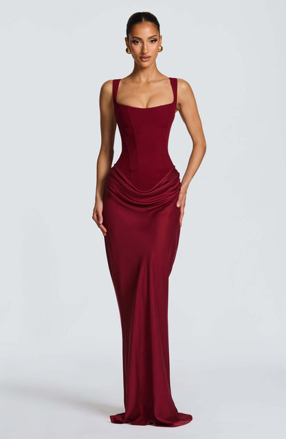 Vestido Largo Mujer Ajustado Tirantes Escote Corazón