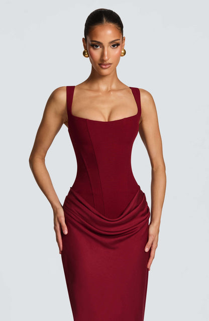 Vestido Largo Mujer Ajustado Tirantes Escote Corazón