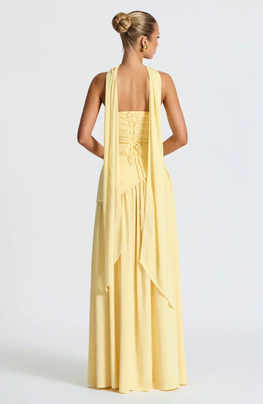 Vestido Largo Mujer Asimétrico Espalda Descubierta