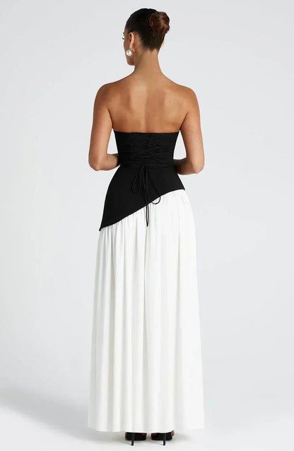 Vestido Largo Mujer Asimétrico Espalda Descubierta
