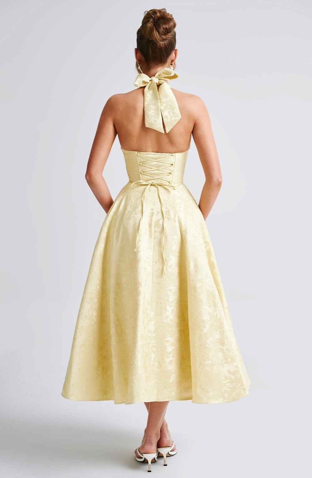 Vestido Largo Mujer de Fiesta Halter Escote Profundo