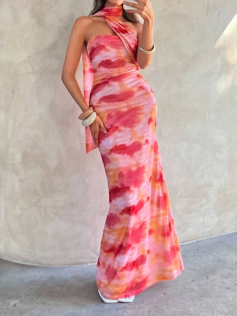 Vestido Largo de Gala Halter Mujer Cut Out