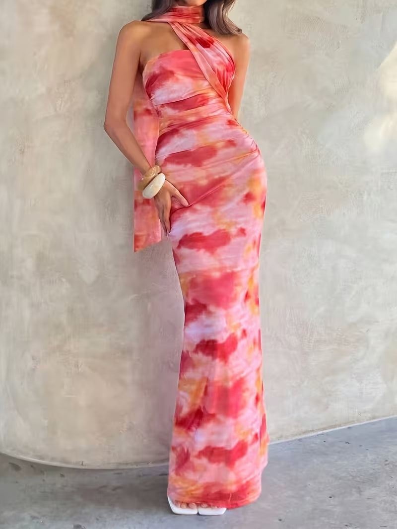 Vestido Largo de Gala Halter Mujer Cut Out