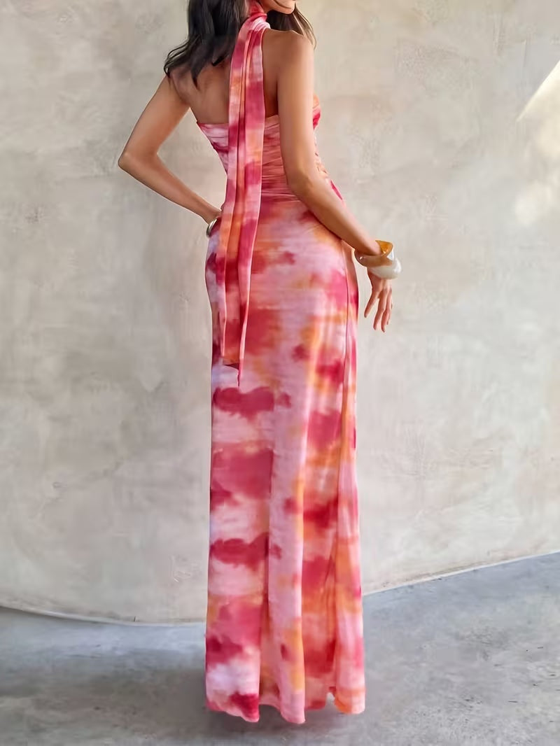 Vestido Largo de Gala Halter Mujer Cut Out