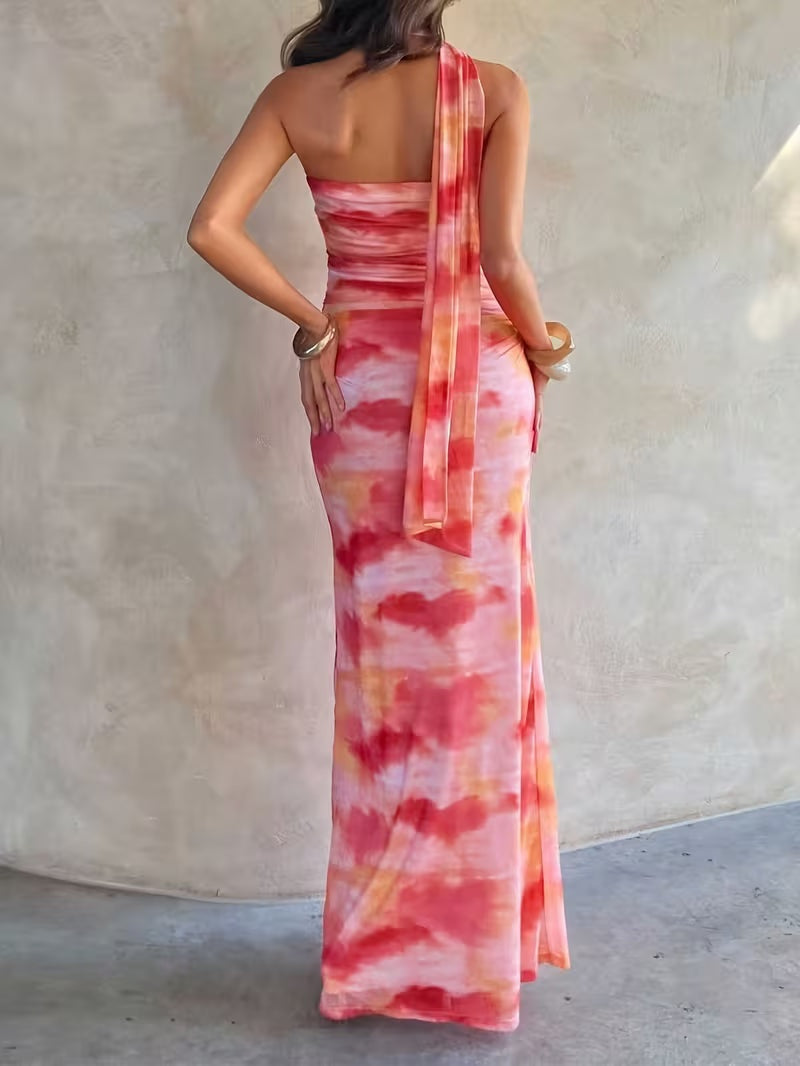 Vestido Largo de Gala Halter Mujer Cut Out