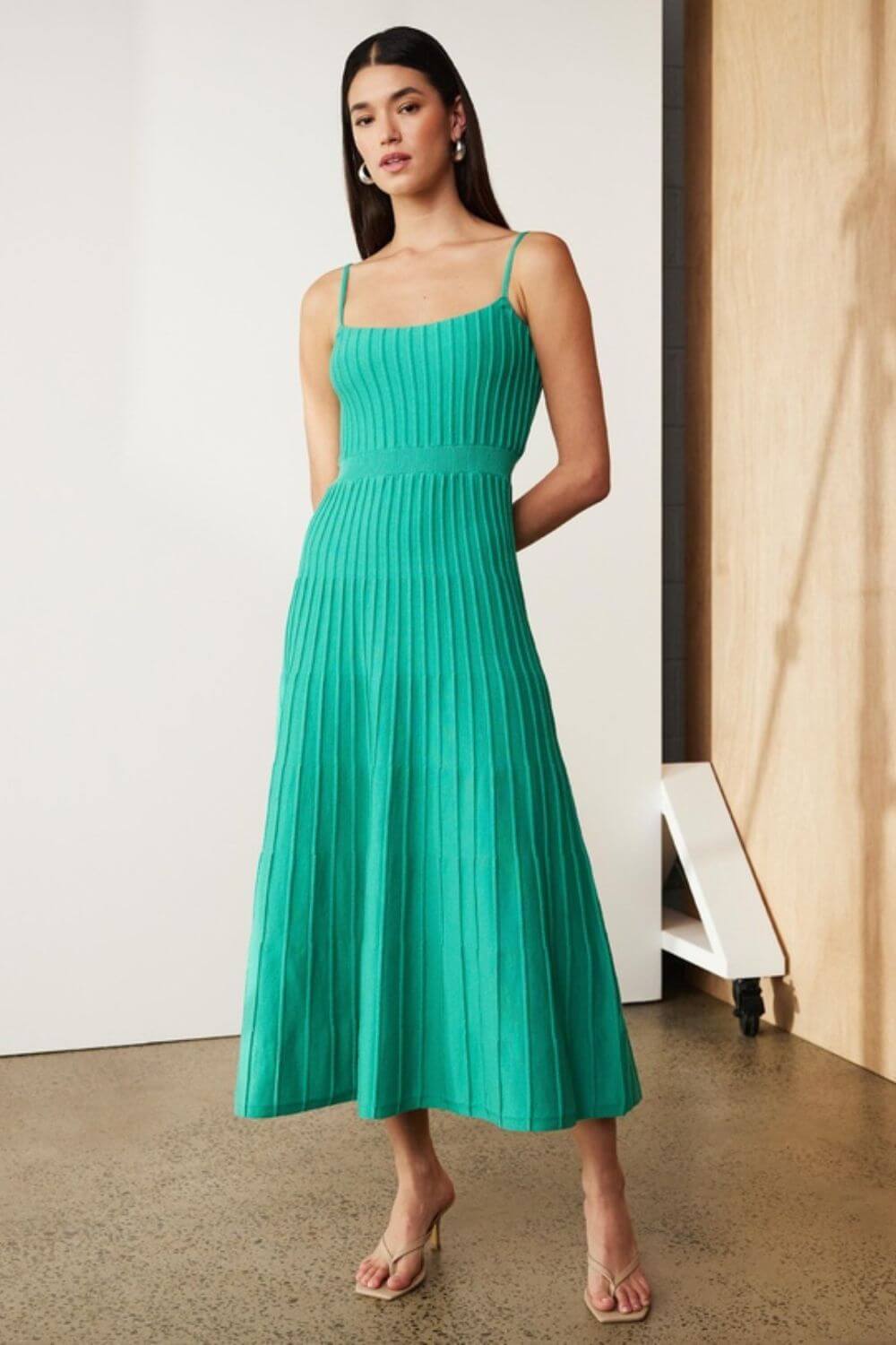 Vestido Midi Mujer Largo Ajuste Marina