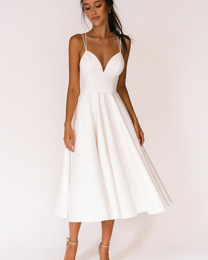 Vestido Midi Mujer Tirantes Escote en V Fiesta