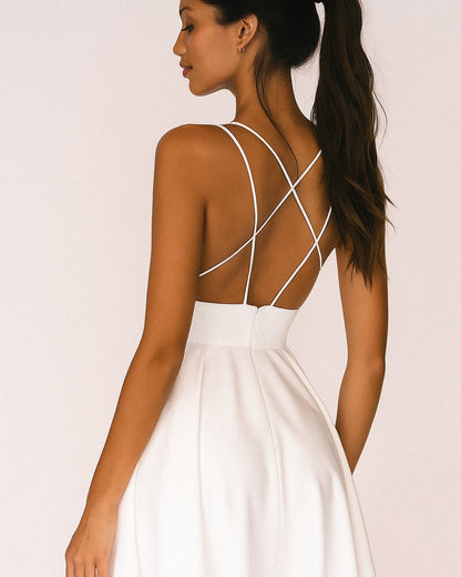 Vestido Midi Mujer Tirantes Escote en V Fiesta