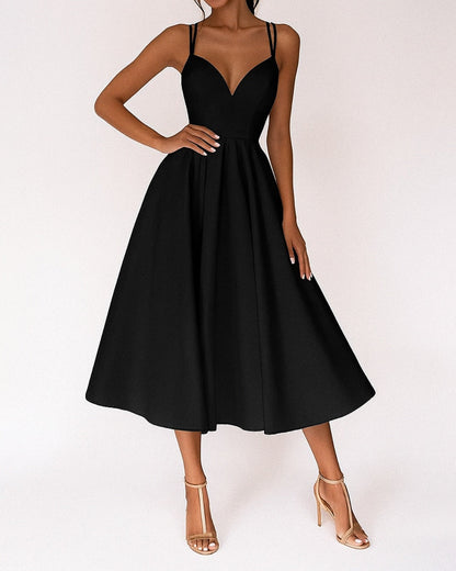 Vestido Midi Mujer Tirantes Escote en V Fiesta