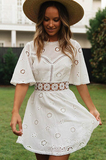 Vestido corto mujer estilo bohemio Ibiza fluido