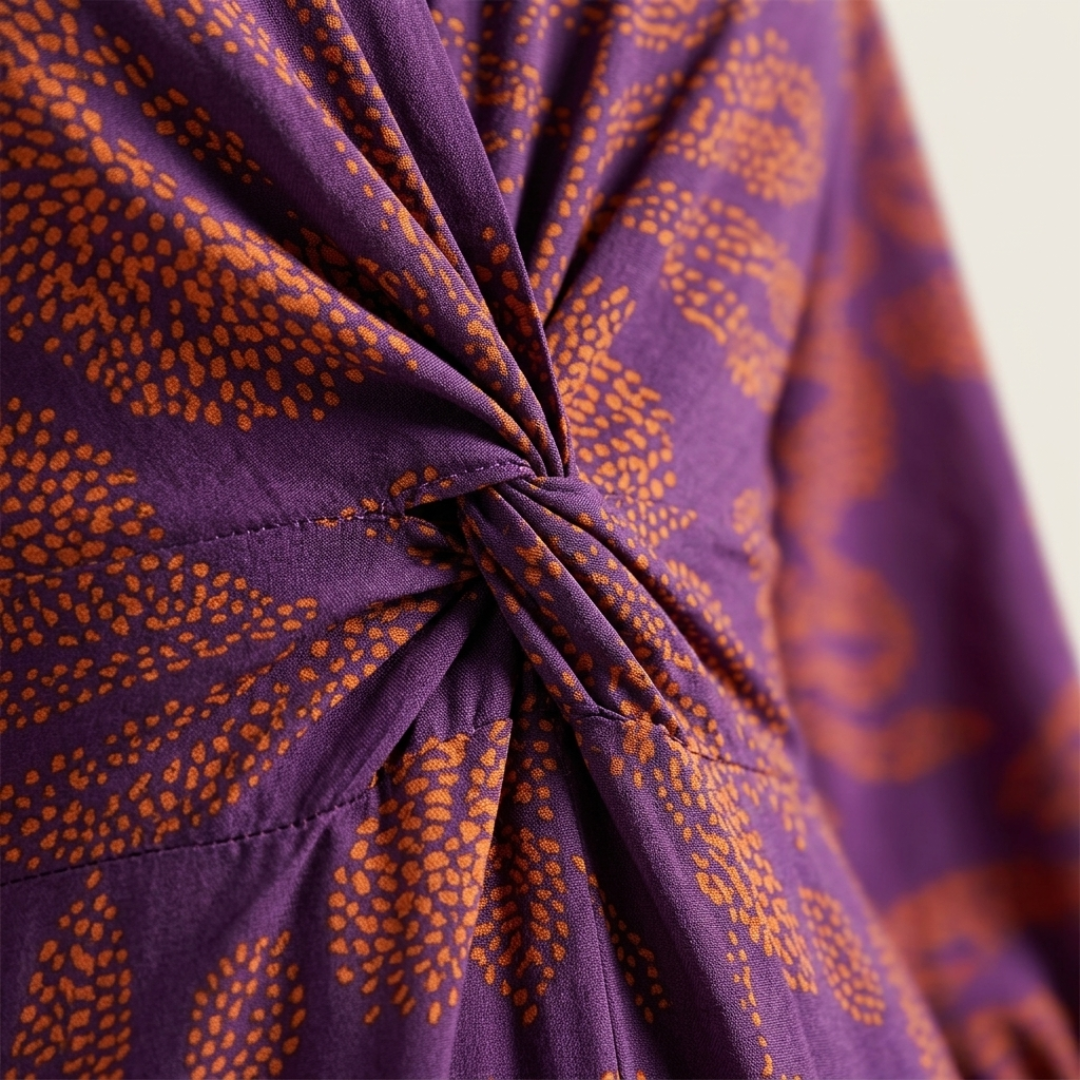 Vestido Largo Mujer de Gasa con Drapeado Ajuste Elegante