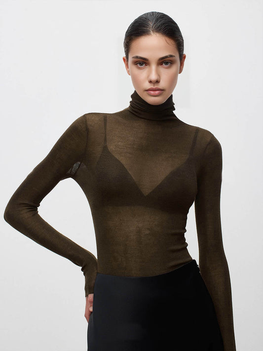 Jersey Mujer de Punto Cuello Alto Manga Larga - Mavetta