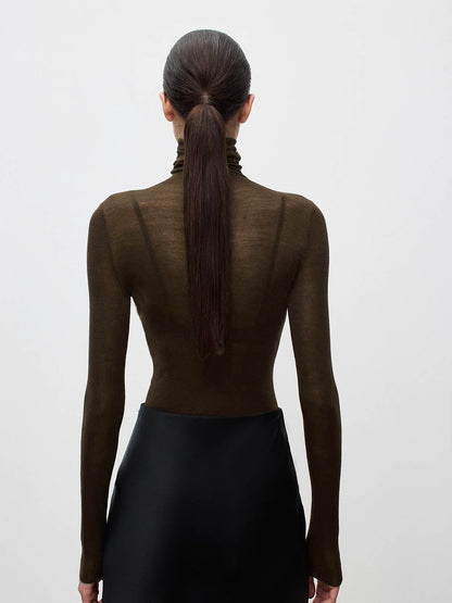 Jersey Mujer de Punto Cuello Alto Manga Larga