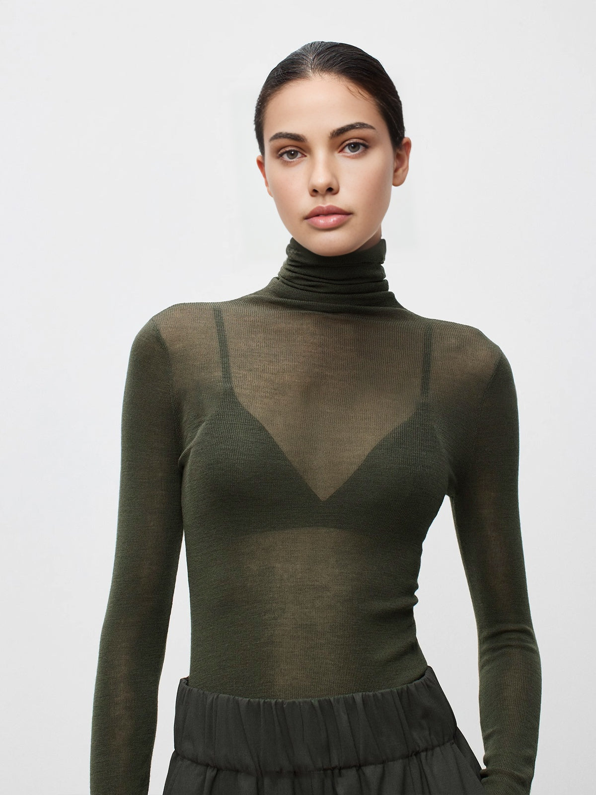 Jersey Mujer de Punto Cuello Alto Manga Larga
