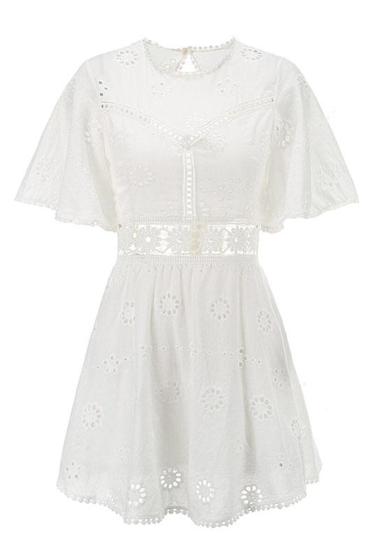 Vestido corto mujer estilo bohemio Ibiza fluido