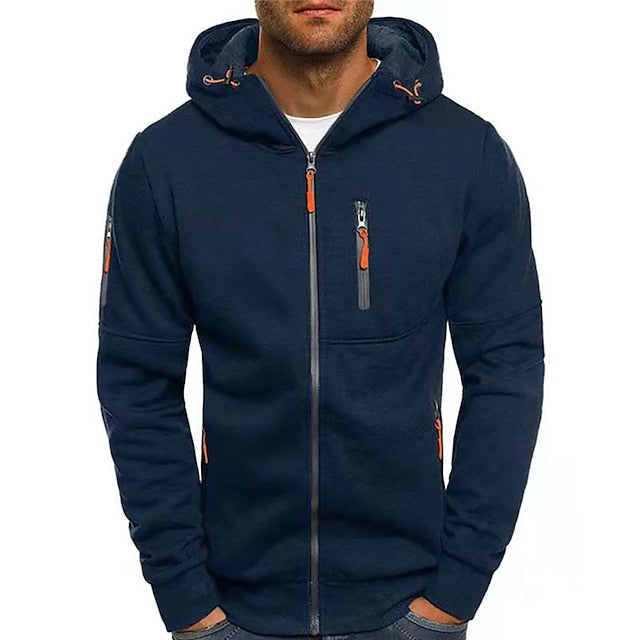 Chaqueta Hombre con Capucha y Bolsillos Casual