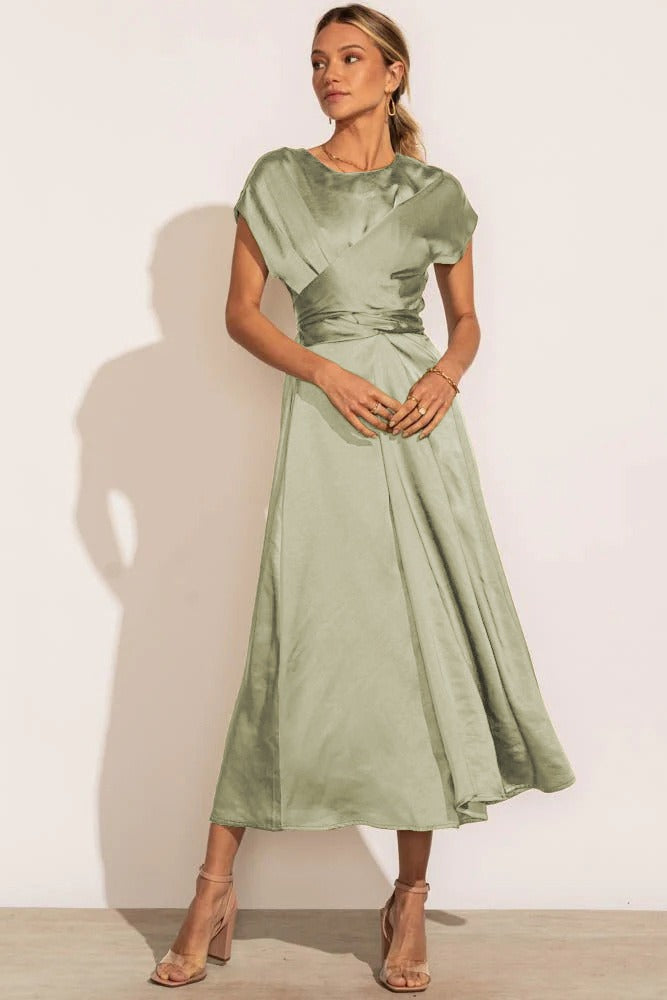 Vestido midi mujer de noche diseño elegante