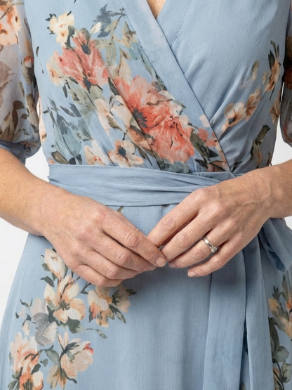 Vestido maxi Mujer Cruzado Cuello en V Tela Fresca
