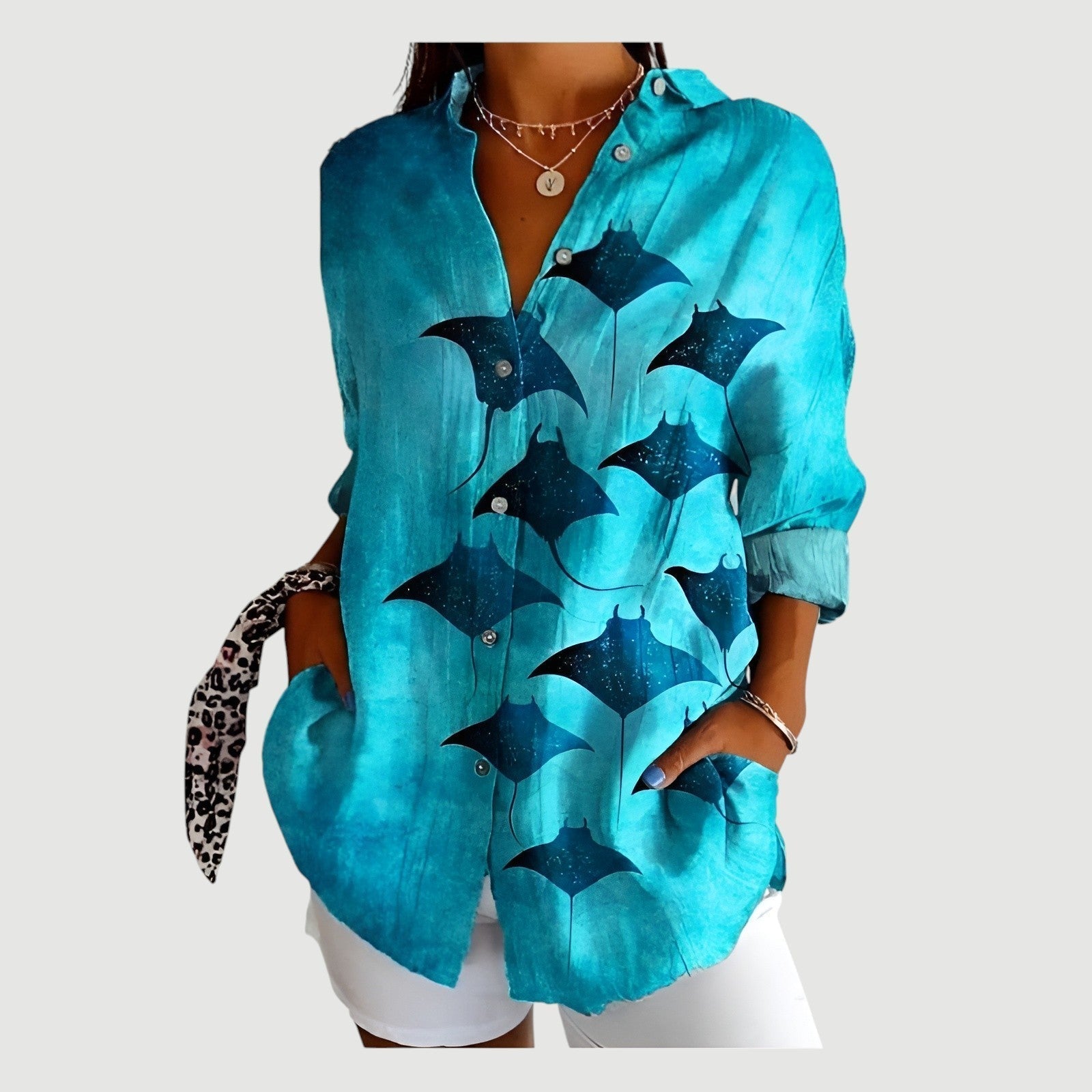 Blusa Mujer Holgada con Botones Manga Larga - Mavetta