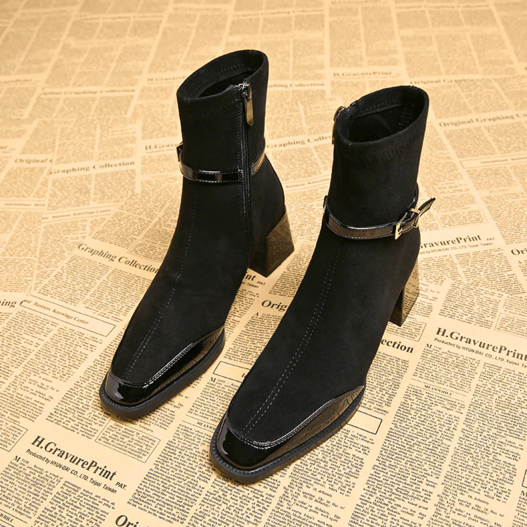 Botines Mujer efecto ante con hebilla ajustable