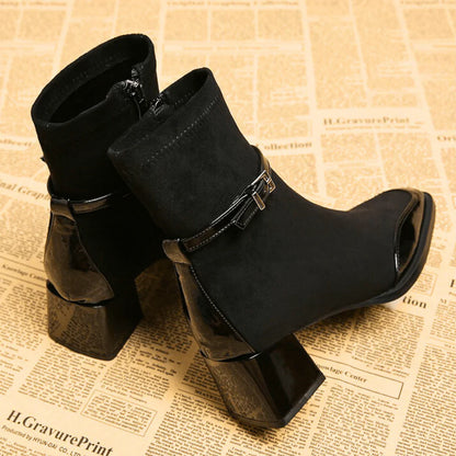 Botines Mujer efecto ante con hebilla ajustable