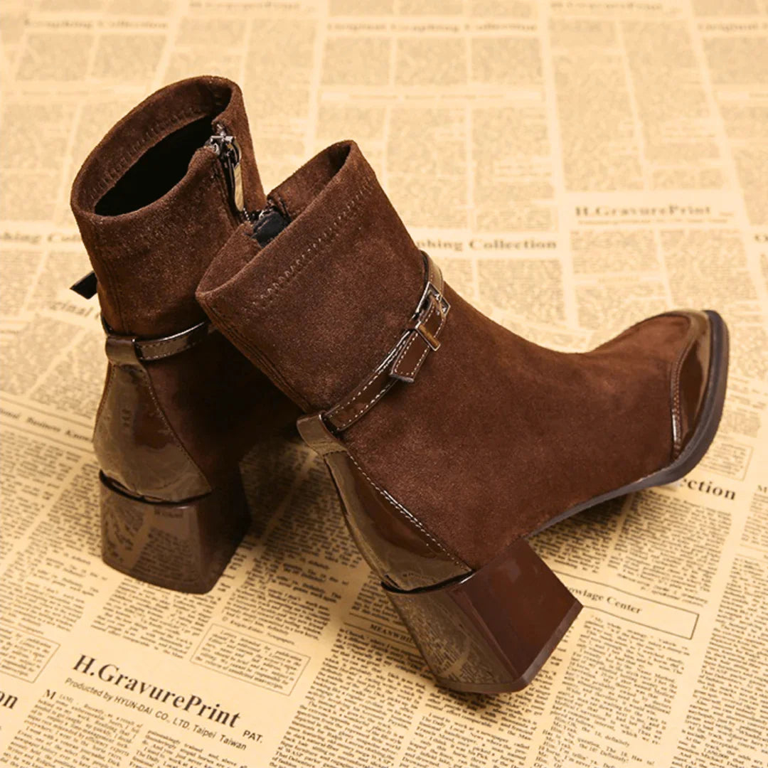 Botines Mujer efecto ante con hebilla ajustable