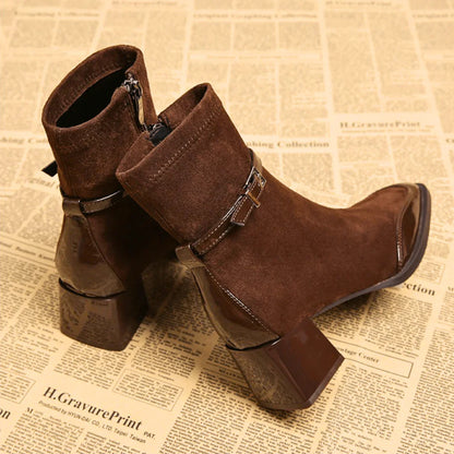 Botines Mujer efecto ante con hebilla ajustable