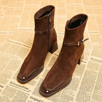 Botines Mujer efecto ante con hebilla ajustable