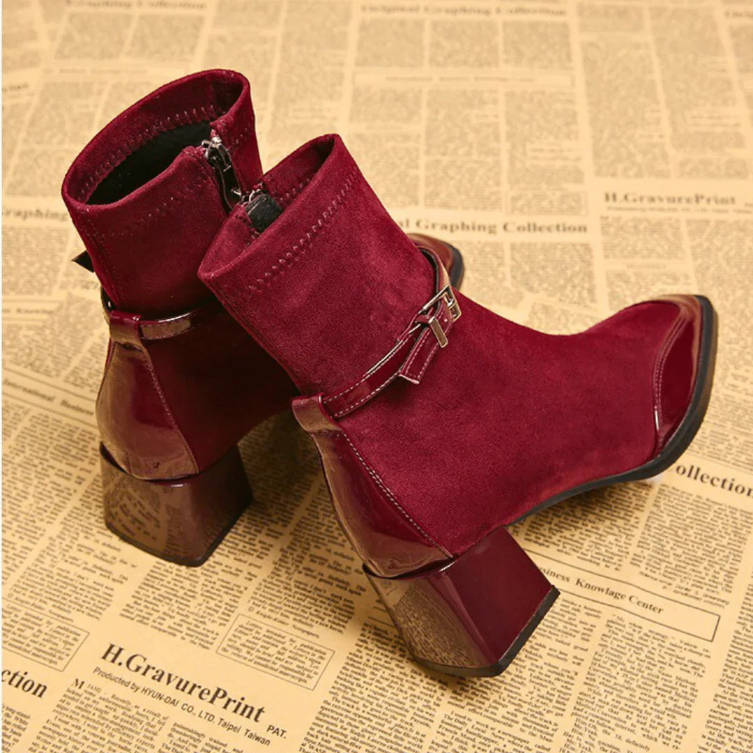 Botines Mujer efecto ante con hebilla ajustable