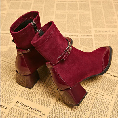 Botines Mujer efecto ante con hebilla ajustable