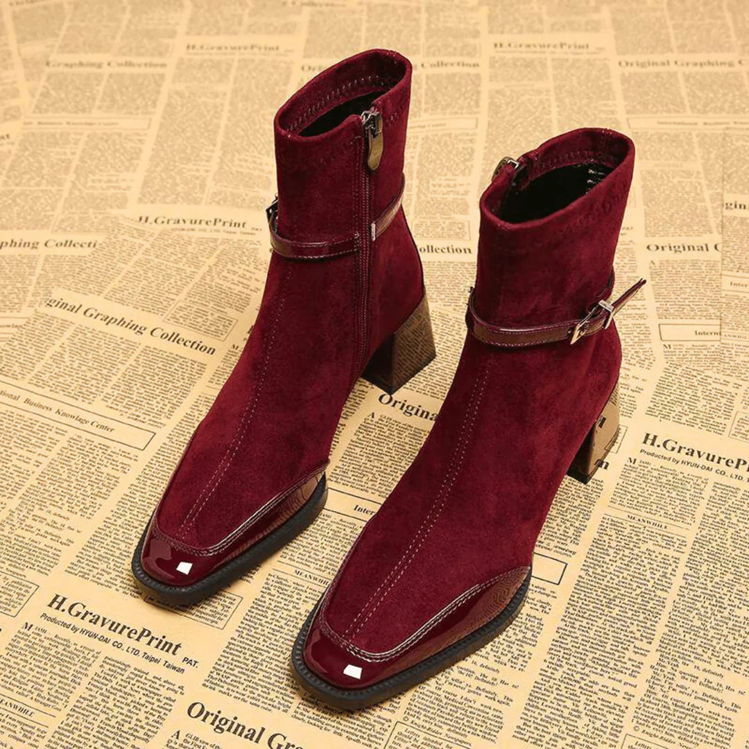 Botines Mujer efecto ante con hebilla ajustable