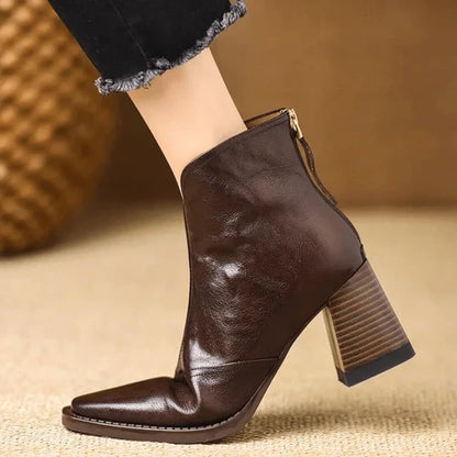 Botines Mujer Tacón Medio Diseño Elegante