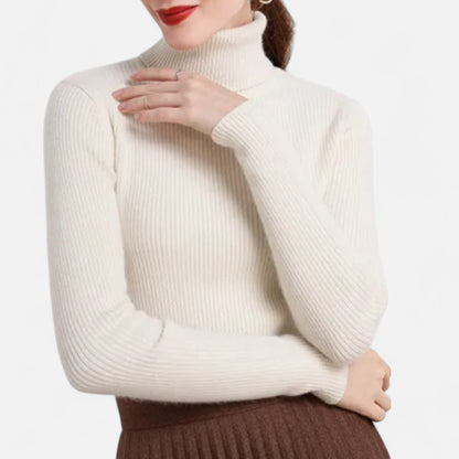 Jersey Mujer de Cachemira Cuello Alto Elegante