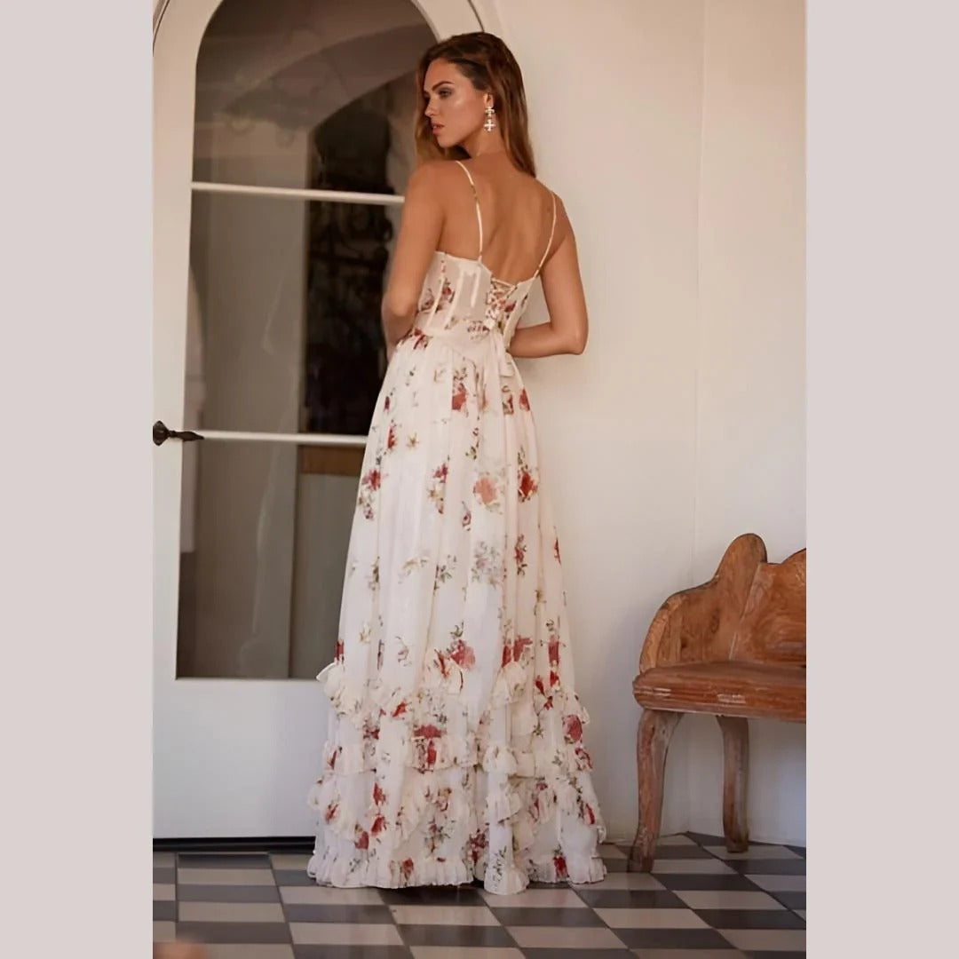 Vestido midi mujer Ligero Floral Corte Ajustado