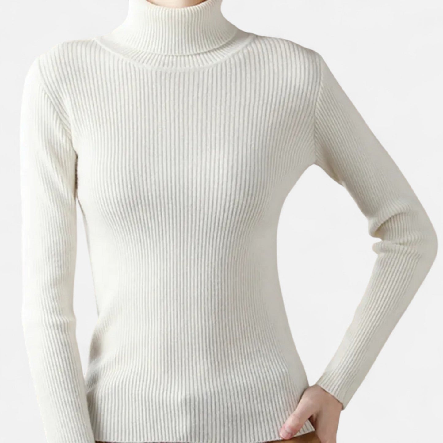 Jersey Mujer de Cachemira Cuello Alto Elegante