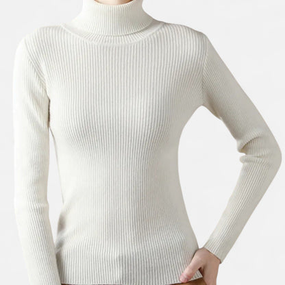 Jersey Mujer de Cachemira Cuello Alto Elegante