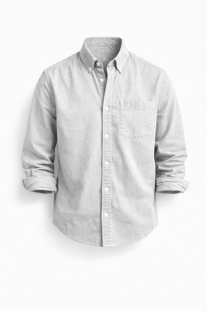 Camisa hombre de lino botones manga larga elegante