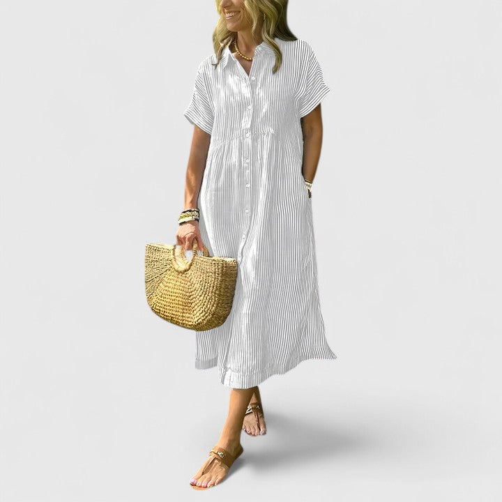 Vestido Camisero Mujer Algodón Ajuste Casual