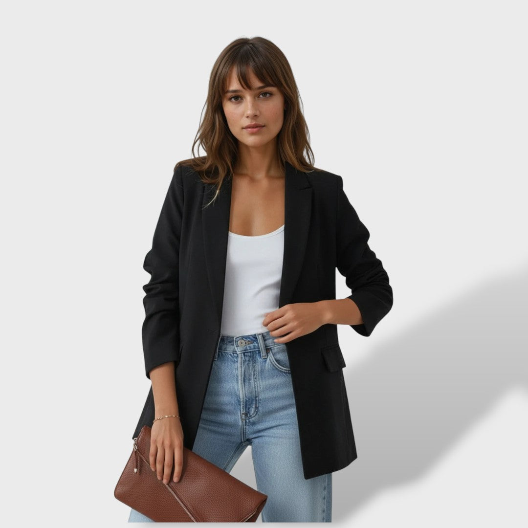 Blazer Mujer con Solapa y Abertura Frontal Elegante - Mavetta
